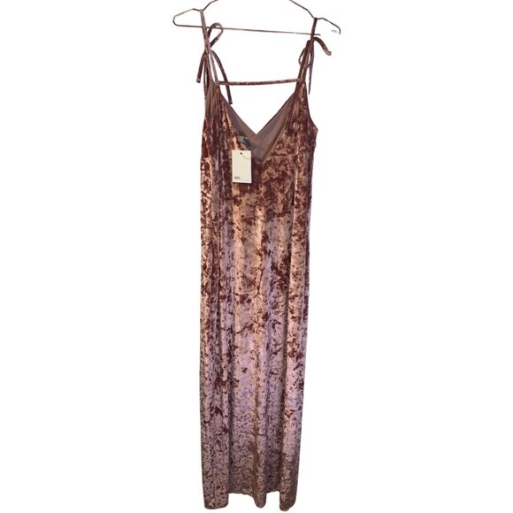 ASOS Women's Crushed Velvet Maxi Slip Dress Size 8 NEW Romantic Boho Fairycore - Picture 2 of 10